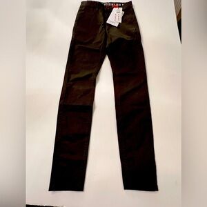 NINETEEN 91 MID RISE SATEEN JUNGLE GREEN JEGGING JEANS. SIZE 0